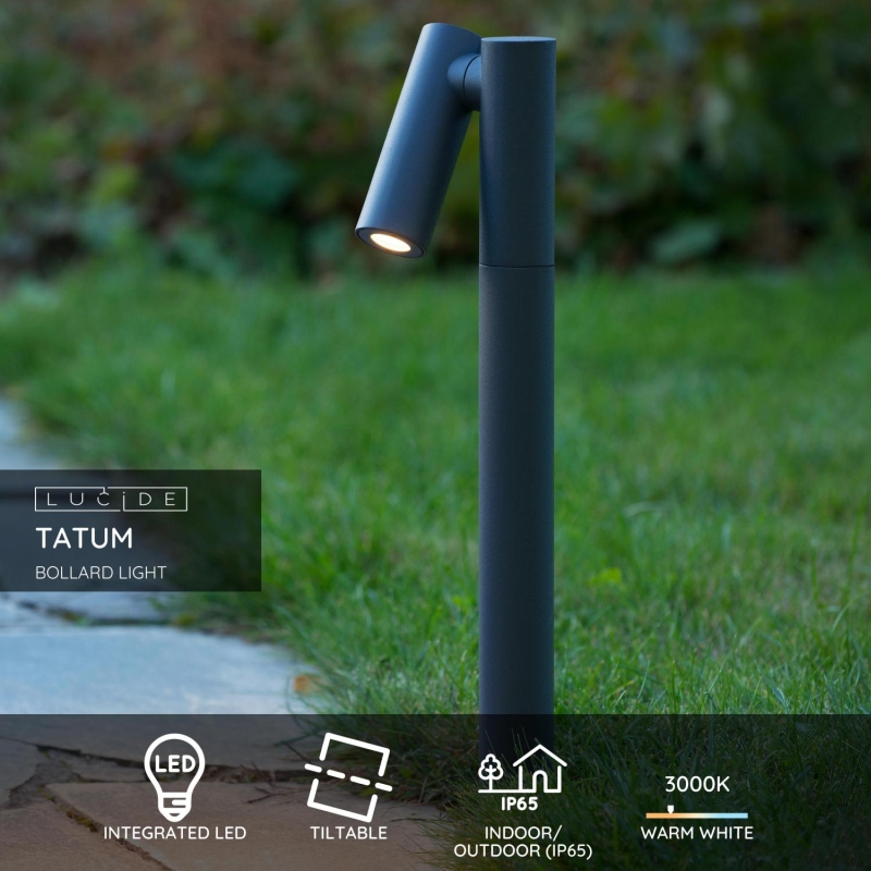 Lucide TATUM - Stĺpové svietidlo Vonkajšie - LED - 1x4,5W 3000K - IP65 - Antracit